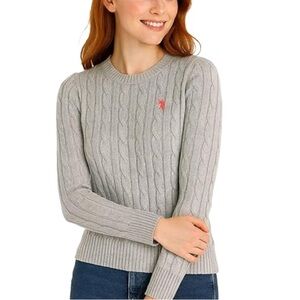 U.S. POLO ASSN  Gray Cable Knit Pullover Sweater XXL NWOT